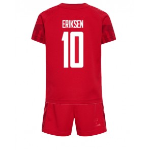 Danska Christian Eriksen #10 Domaci Dres za Dječji SP 2022 Kratak Rukavima (+ kratke hlače)